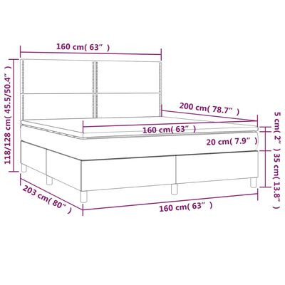 vidaXL Boxspring met matras fluweel donkerblauw 160x200 cm