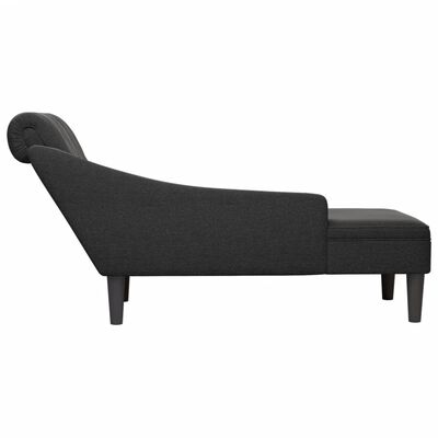 vidaXL Chaise longue met kussen en rechterarmleuning stof zwart