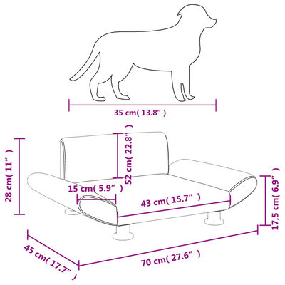 vidaXL Hondenmand 70x45x28 cm stof zwart