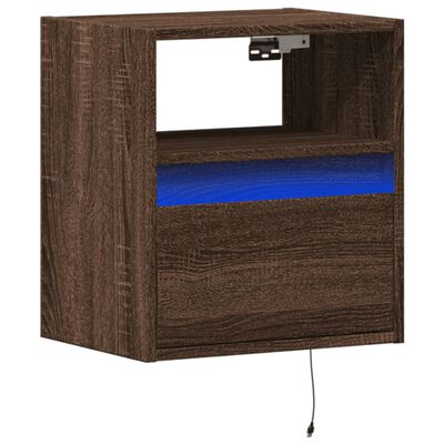 vidaXL Tv-wandmeubel met LED-verlichting 41x31x45 cm bruin eikenkleur