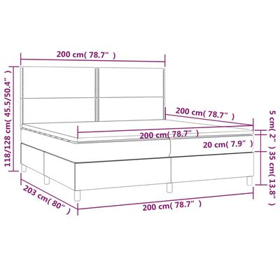 vidaXL Boxspring met matras en LED fluweel roze 200x200 cm