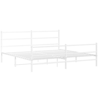 vidaXL Bedframe met hoofd- en voeteneinde metaal wit 200x200 cm