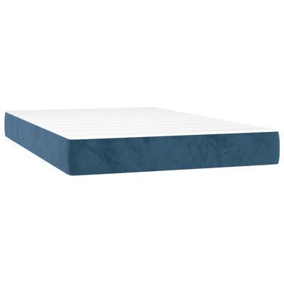 vidaXL Boxspring met matras fluweel donkerblauw 120x200 cm