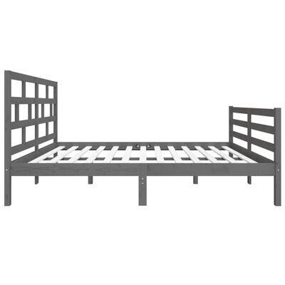 vidaXL Bedframe massief hout grijs 135x190 cm