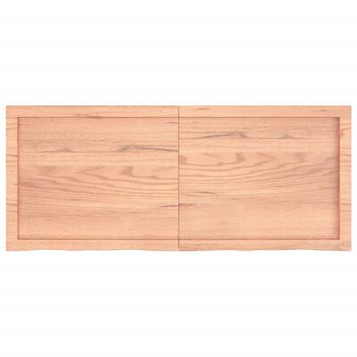 vidaXL Wandschap 120x50x(2-6)cm behandeld massief eikenhout lichtbruin