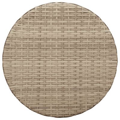 vidaXL 3-delige Bistroset met kussens poly rattan beige