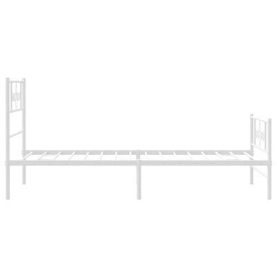 vidaXL Bedframe met hoofd- en voeteneinde metaal wit 90x200 cm