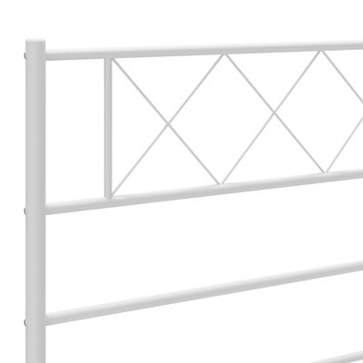 vidaXL Bedframe met hoofd- en voeteneinde metaal wit 107x203 cm