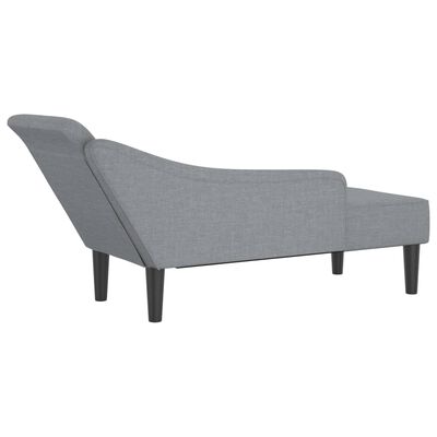 vidaXL Chaise longue met kussens stof lichtgrijs