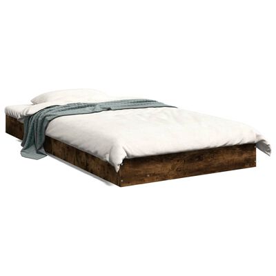 vidaXL Bedframe zonder matras hout gerookt eikenkleurig 90x190 cm