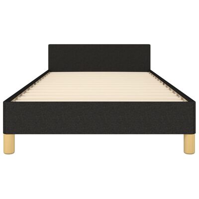 vidaXL Bedframe met hoofdeinde stof zwart 90x190 cm