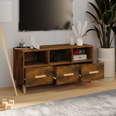 vidaXL Tv-meubel 102x36x50 cm bewerkt hout gerookt eikenkleurig