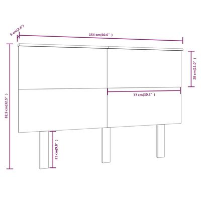 vidaXL Hoofdbord 154x6x82,5 cm massief grenenhout wit