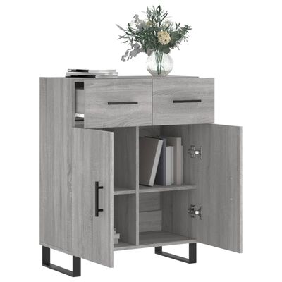 vidaXL Dressoir 69,5x34x90 cm bewerkt hout grijs sonoma eikenkleurig