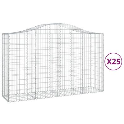 vidaXL Schanskorven 25 st gewelfd 200x50x120/140 cm ijzer