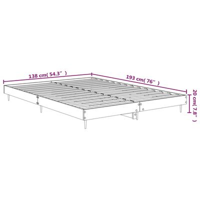 vidaXL Bedframe bewerkt hout zwart 135x190 cm