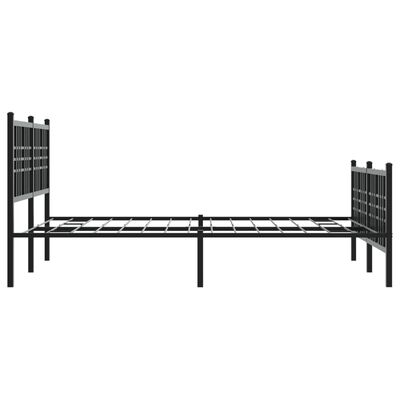 vidaXL Bedframe met hoofd- en voeteneinde metaal zwart 140x190 cm