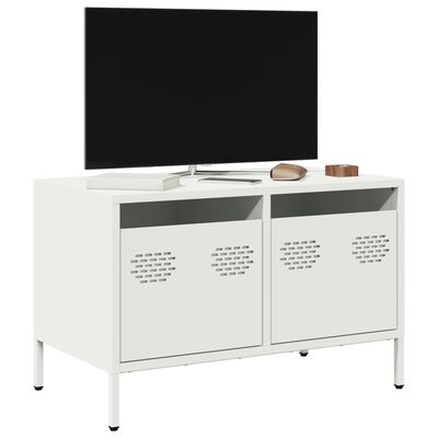 vidaXL Tv-meubel 68x39x43,5 cm koudgewalst staal wit