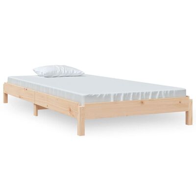 vidaXL Bed stapelbaar 75x190 cm massief grenenhout