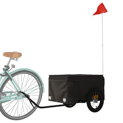 vidaXL Fietstrailer 30 kg ijzer zwart