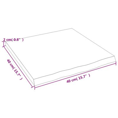 vidaXL Wandschap 40x40x2 cm behandeld massief eikenhout donkerbruin