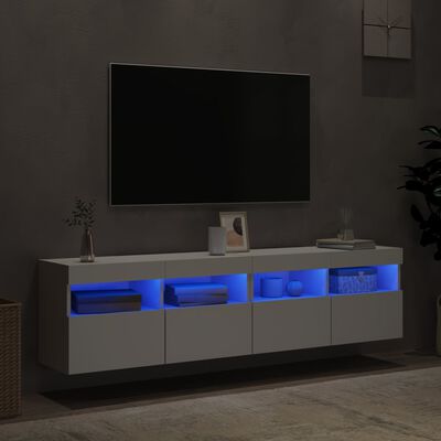 vidaXL Tv-wandmeubels met LED-verlichting 2 st 80x30x40 cm wit