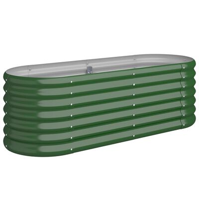 vidaXL Plantenbak 114x40x36 cm gepoedercoat staal groen