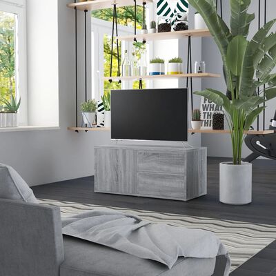 vidaXL Tv-meubel 80x34x36 cm bewerkt hout grijs sonoma eikenkleurig