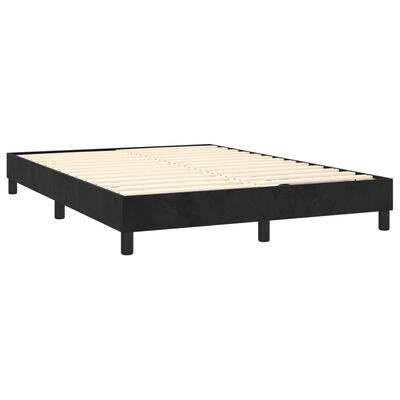 vidaXL Boxspring met matras fluweel zwart 140x200 cm