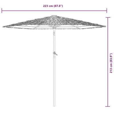 vidaXL Parasol met LED's en stalen paal 223x223x213 cm bruin