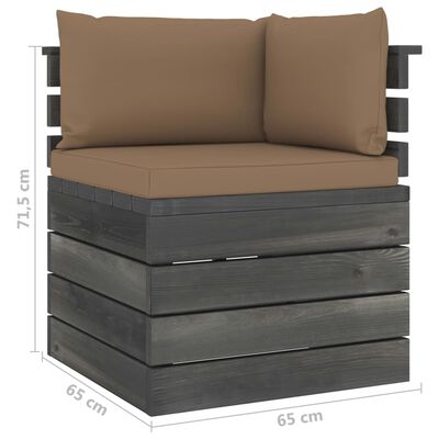 vidaXL 8-delige Loungeset pallet met kussens massief grenenhout