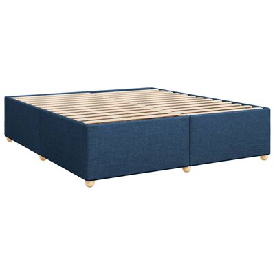 vidaXL Boxspring met matras stof blauw 180x200 cm