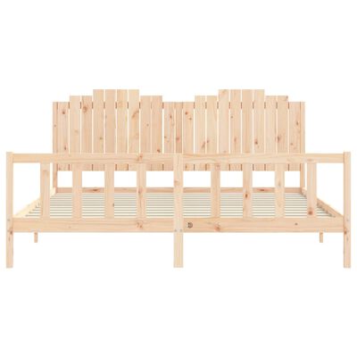 vidaXL Bedframe met hoofdbord massief hout 200x200 cm