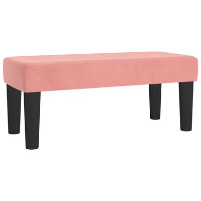 vidaXL Boxspring met matras fluweel roze 90x190 cm