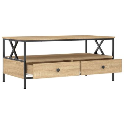 vidaXL Salontafel 100x51x45 cm bewerkt hout sonoma eikenkleurig