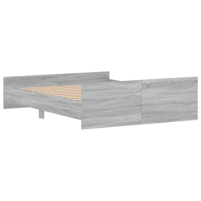 vidaXL Bedframe met hoofd- en voeteneinde grijs sonoma 160x200 cm