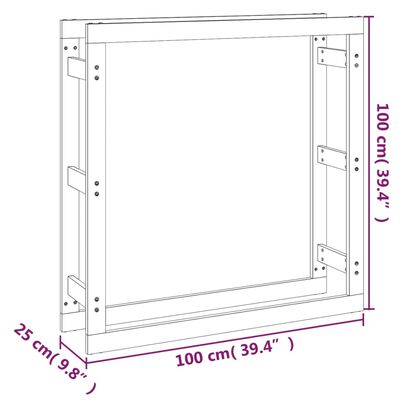 vidaXL Haardhoutrek 100x25x100 cm massief grenenhout grijs