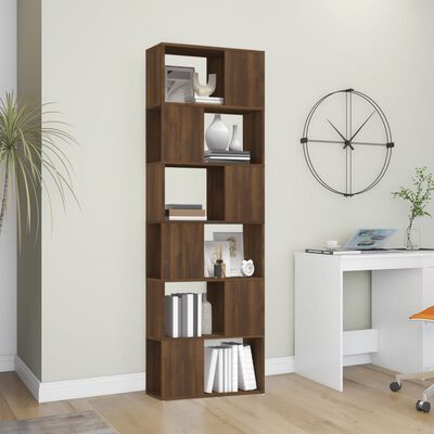 vidaXL Boekenkast/kamerscherm 60x24x186 cm bruin eikenkleur