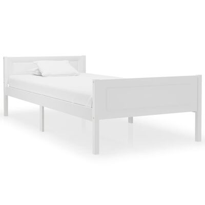 vidaXL Bedframe massief grenenhout wit 100x200 cm