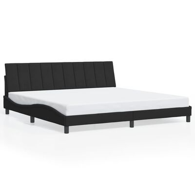 vidaXL Bedframe met LED-verlichting fluweel zwart 200x200 cm