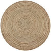 vidaXL Tapijt rond 150 cm gevlochten jute