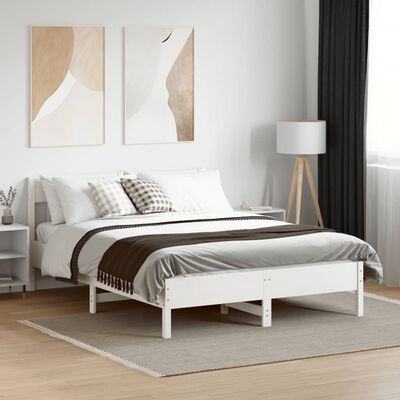 vidaXL Bedframe zonder matras massief grenenhout wit 120x200 cm