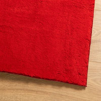 vidaXL Vloerkleed HUARTE laagpolig zacht wasbaar 80x150 cm rood