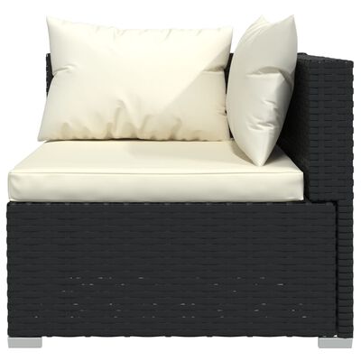 vidaXL 13-delige Loungeset met kussens poly rattan zwart