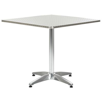 vidaXL Tuintafel 80x80x70 cm aluminium zilverkleurig