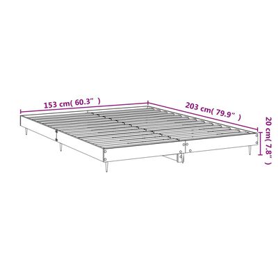 vidaXL Bedframe bewerkt hout hoogglans wit 150x200 cm