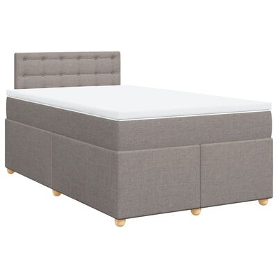 vidaXL Boxspring met matras stof taupe 120x200 cm