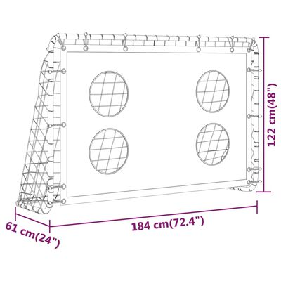 vidaXL Voetbaldoeltrainingsdoel 184x61x122 cm staal