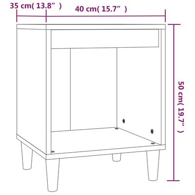 vidaXL Nachtkastjes 2 st 40x35x50 cm wit