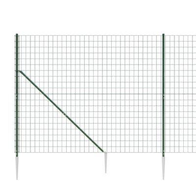 vidaXL Draadgaashek met grondankers 2x10 m groen